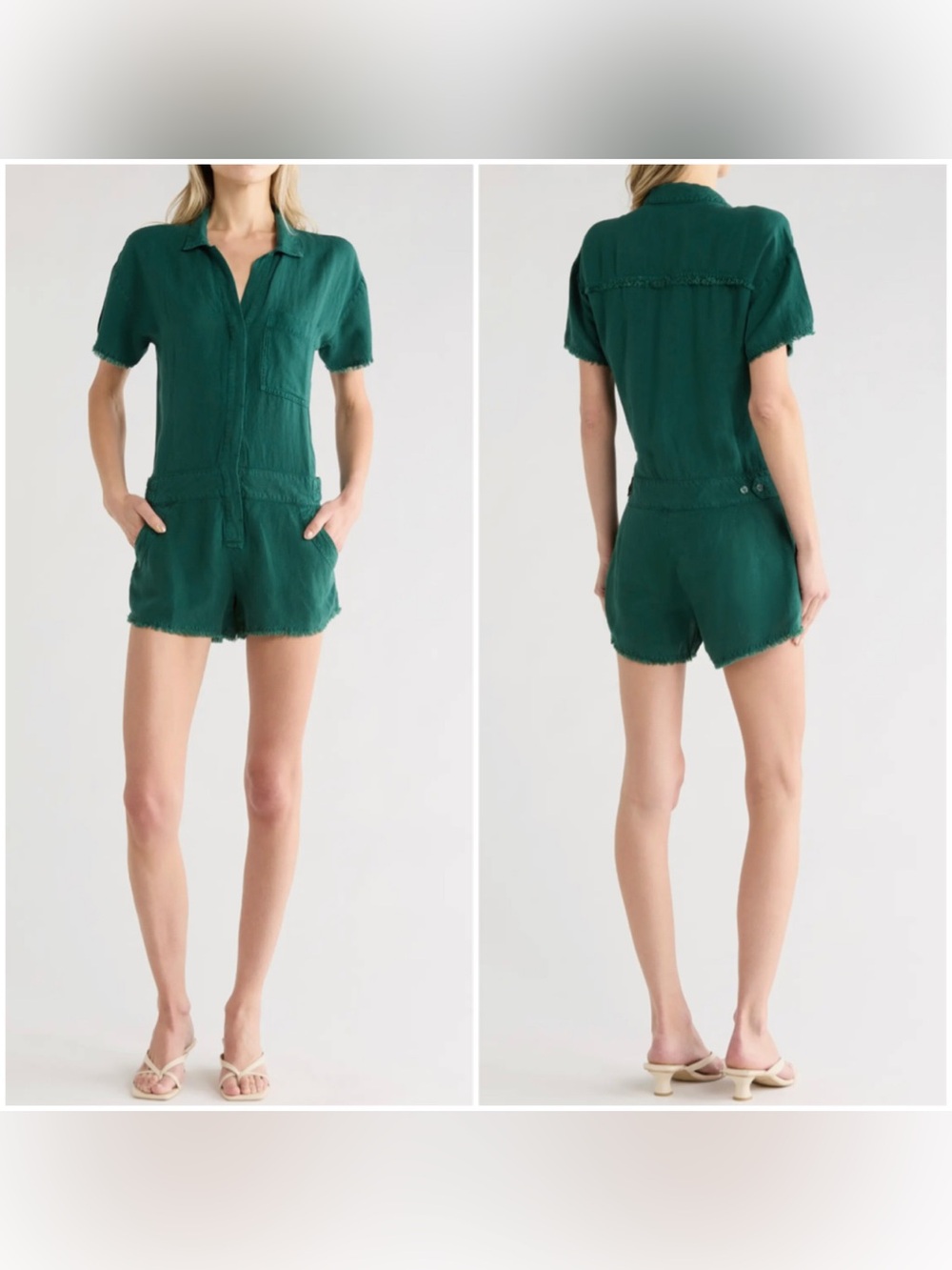 Felix Raw Edge Linen Blend Romper